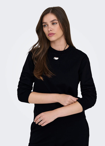 Чорний світшот Only однотонний без декору (362876157)