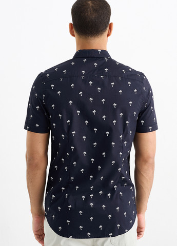 Темно-синяя кэжуал рубашка с рисунком C&A