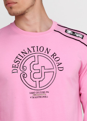 Розовый демисезонный кэжуал лонгслив Trendy с логотипом