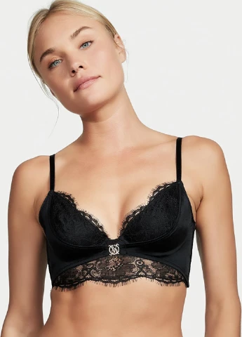 Чорний демісезонний комплект (бюстгалтер, трусики) Victoria's Secret
