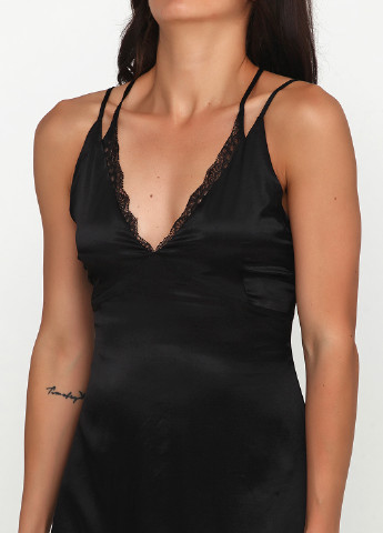 Черное кэжуал платье а-силуэт Zara однотонное