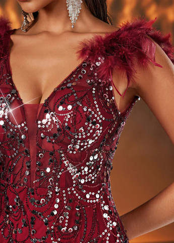 Червона вечірня сукня годе SHEIN однотонна