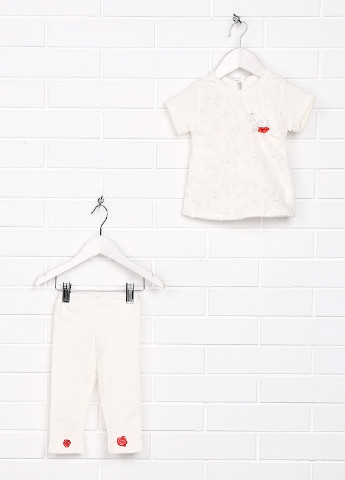 Молочный летний комплект (футболка, леггинсы) Bambino