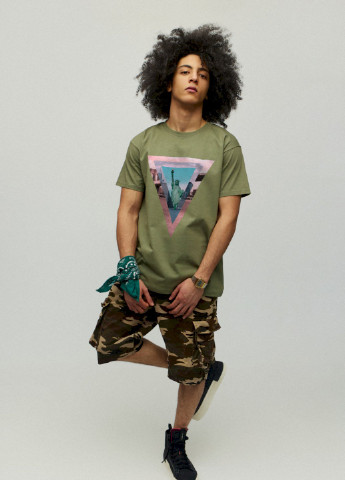 Хаки (оливковая) футболка мужская YAPPI