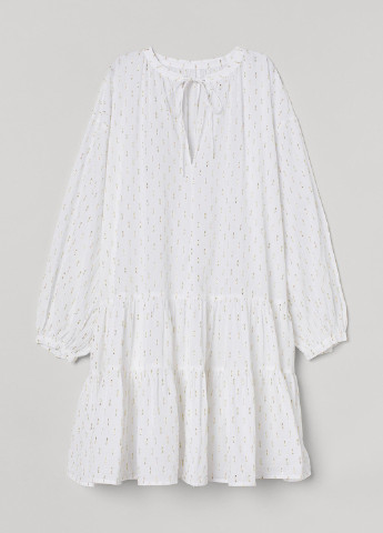 Белое пляжное платье а-силуэт H&M однотонное
