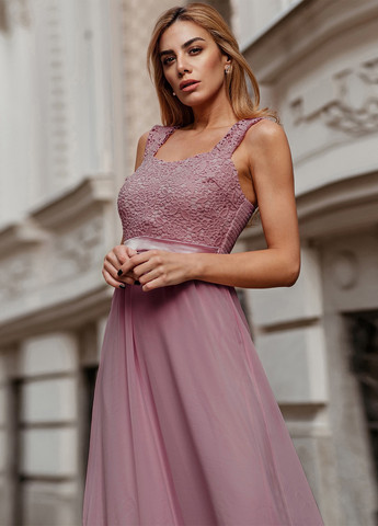 Рожево-лілова святковий, вечірня сукня з відкритою спиною SHEIN однотонна