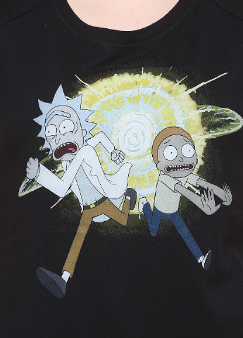 Чорна літня футболка Rick and Morty