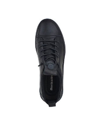 Черные спортивные мужские туфли повседневные из натуральной кожи черные Cosottinni