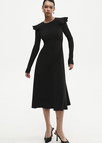 Черное кэжуал платье а-силуэт Gepur однотонное