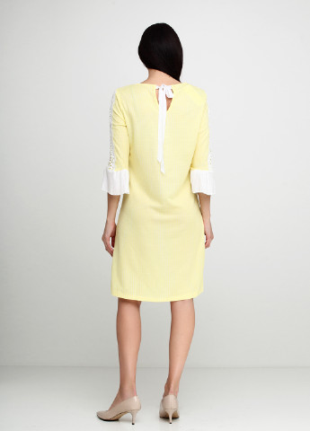 Желтое кэжуал платье No Brand в полоску