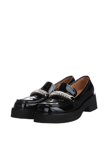 Черные женские кэжуал туфли на низком каблуке - фото
