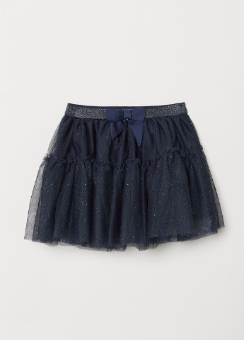 Темно-синяя однотонная юбка H&M клешированная