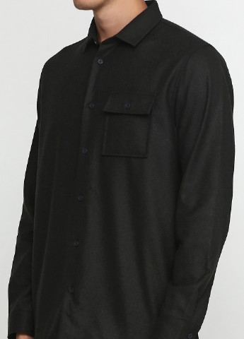Темно-серая кэжуал рубашка однотонная Cos с длинным рукавом