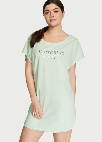 Зеленое повседневный платье платье-футболка Victoria's Secret с надписью