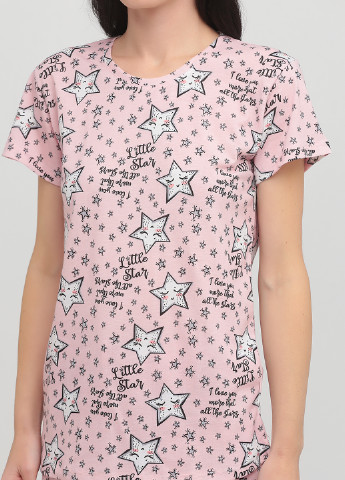 Світло-рожева всесезон піжама (футболка, штани, маска для сну) футболка + штани Mirano