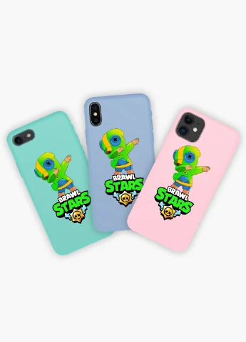 Чохол силіконовий Apple Iphone 7 Зелений Леон Бравл Старс (Green Leon Brawl Stars) (17361-1705) MobiPrint (219507548)