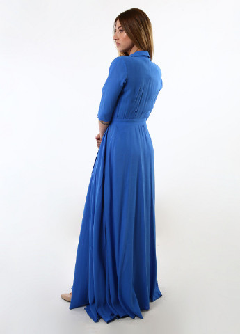 Синее кэжуал платье InDresser однотонное