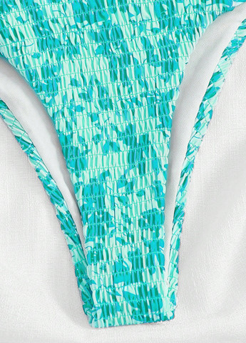 Бірюзовий літній купальник (ліф, трусики) бандо, роздільний SHEIN