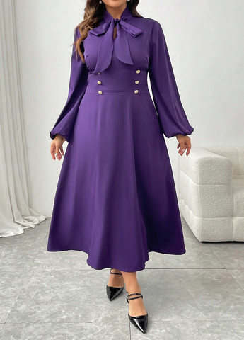 Фіолетова кежуал сукня сукня-футболка SHEIN однотонна