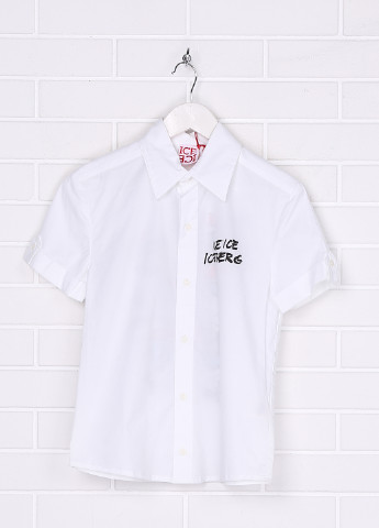 Белая кэжуал рубашка с рисунком Icebaby с коротким рукавом