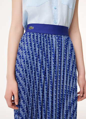 Синяя кэжуал с геометрическим узором юбка Lacoste плиссе