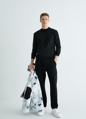 Чорний світшот KOTON однотонний без декору (263607307)