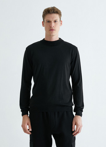 Чорний світшот KOTON однотонний без декору (263607307)