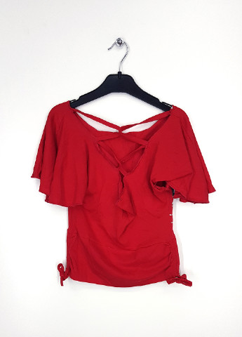 Красная однотонная блузка Puledro летняя