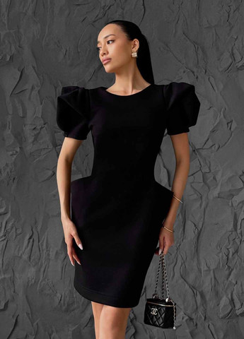 Чорна коктейльна сукня футляр Fashion однотонна