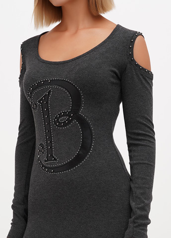 Графітова кежуал сукня силуетна Sassofono Club меланжева