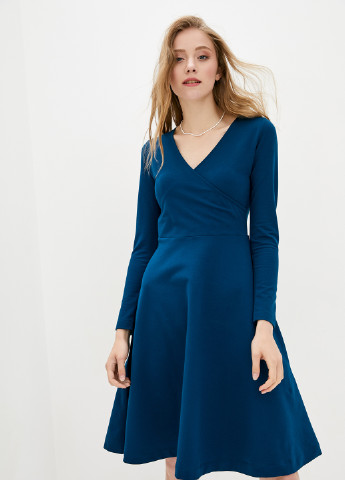 Темно-синя кежуал сукня кльош Promin однотонна