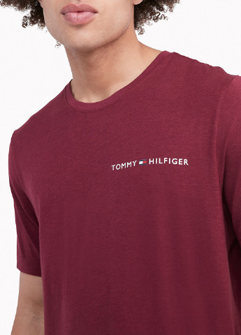 Бордовая футболка с коротким рукавом Tommy Hilfiger