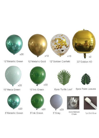 Гірлянда арка з повітряних кульок для фотозони зелена, комплект для створення арки з повітряних кульок, 152 шт. No Brand (254492180)