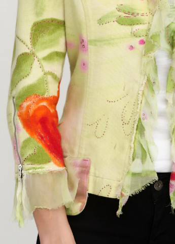 Салатовый женский жакет Roberta Scarpa с цветочным узором - демисезонный