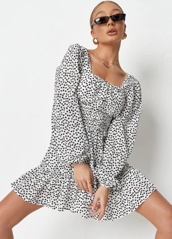 Білий кежуал сукня Missguided в горошок