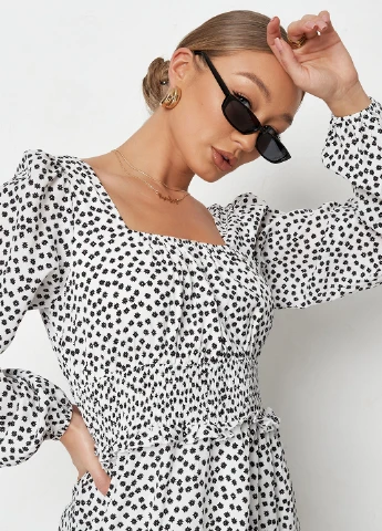 Білий кежуал сукня Missguided в горошок