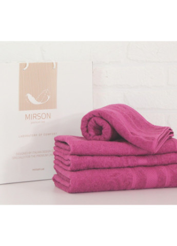 No Brand полотенце mirson набор банных №5081 elite softness plum 40х70, 50х90, 70х140, (2200003975734) малиновый производство - Украина