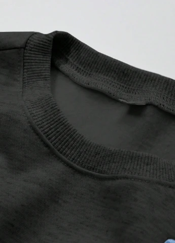 Черный свитшот SHEIN рисунок вышивка (341735606)