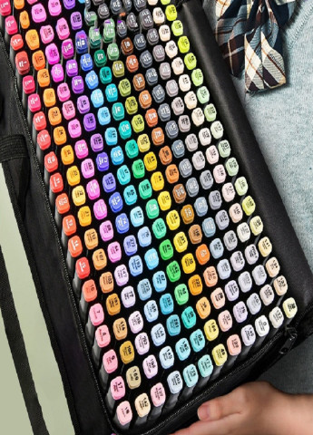 Набір спиртових сучасних скетч маркерів для малювання 262шт./уп. двосторонні професійні фломастери з чохлом Touch (252265409)