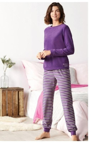 Фиолетовая всесезон пижама (лонгслив, брюки) лонгслив + брюки Esmara