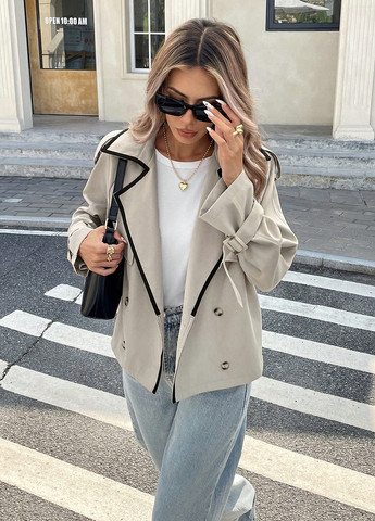 Плащ SHEIN на гудзиках демісезон (340108940)