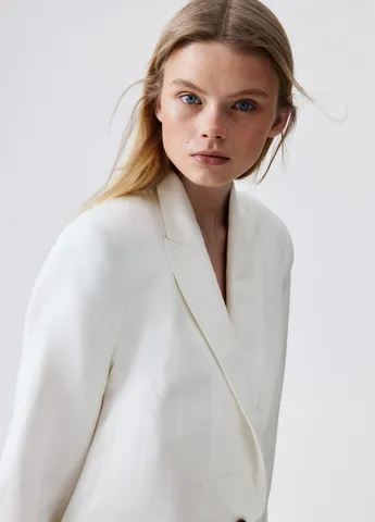 Белый женский жакет H&M однотонный - летний