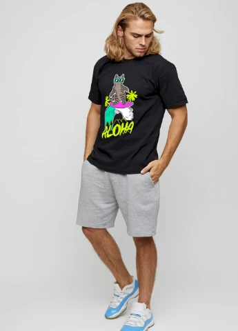 Черная футболка мужская basic /air print/ YAPPI