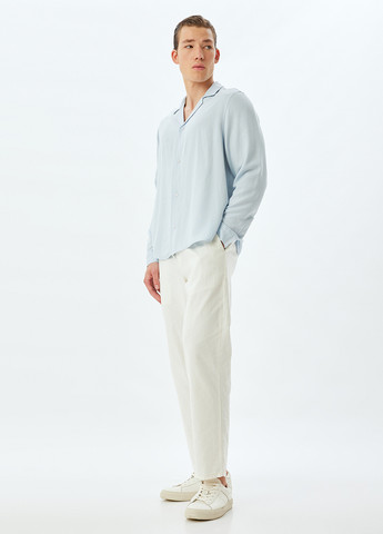 Голубой кэжуал рубашка однотонная KOTON