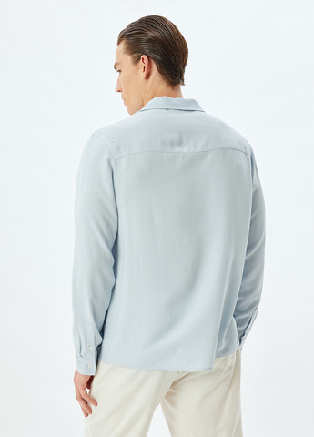 Голубой кэжуал рубашка однотонная KOTON