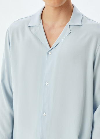Голубой кэжуал рубашка однотонная KOTON