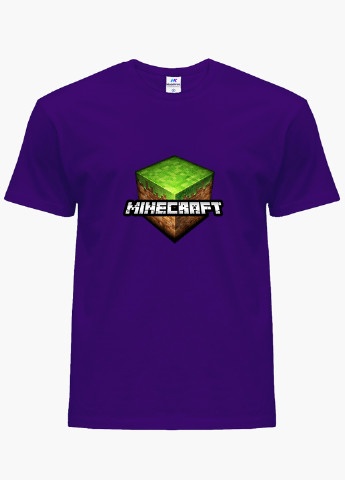 Фиолетовая демисезонная футболка детская майнкрафт (minecraft)(9224-1174) MobiPrint