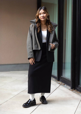 Черная кэжуал однотонная юбка Uniqlo карандаш