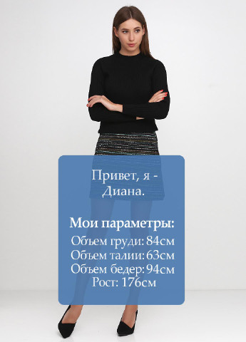 Черная кэжуал с орнаментом юбка H&M