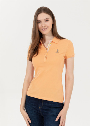 Оранжевая женская футболка-футболка U.S. Polo Assn.